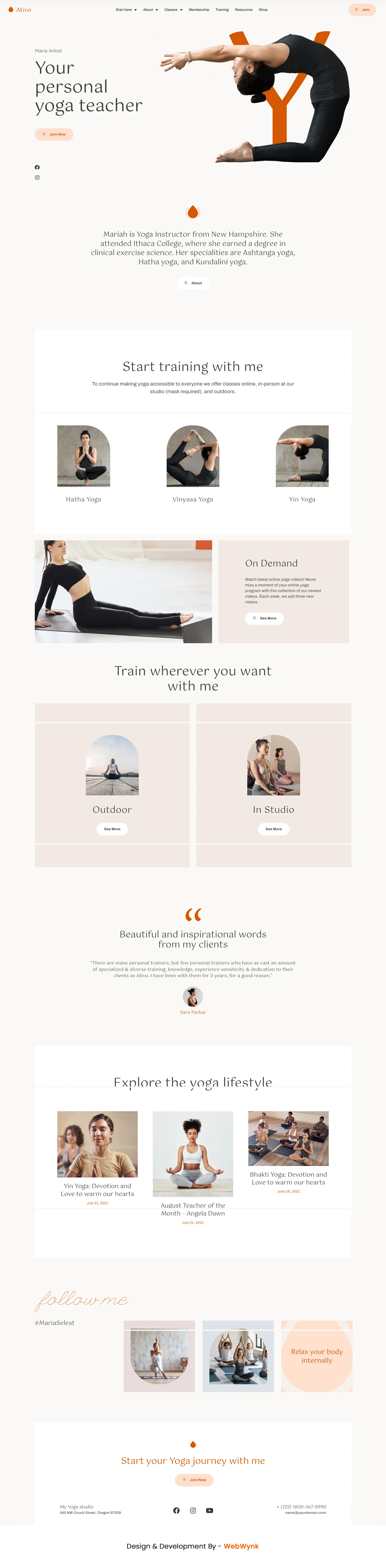 yoga-teacher-fitness-website-design-&-development-webwynk